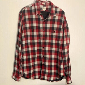 🌈 J Crew shirtings tailored fit lined flannel men’s Large 100% cotton